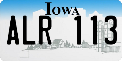 IA license plate ALR113