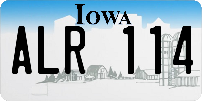 IA license plate ALR114