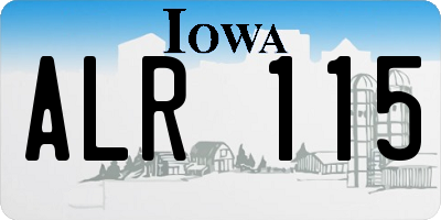 IA license plate ALR115