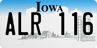 IA license plate ALR116