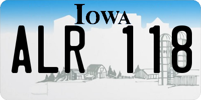 IA license plate ALR118