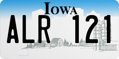 IA license plate ALR121