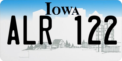 IA license plate ALR122