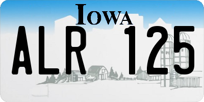 IA license plate ALR125