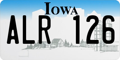 IA license plate ALR126