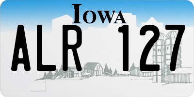 IA license plate ALR127