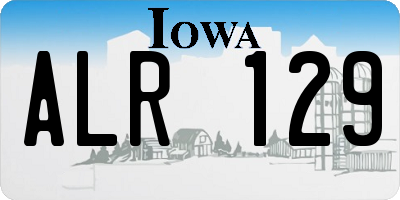 IA license plate ALR129