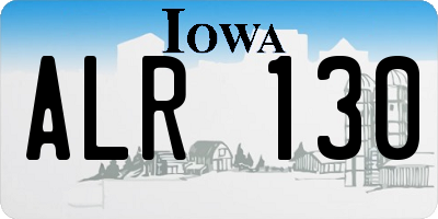 IA license plate ALR130