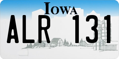 IA license plate ALR131