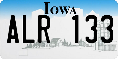 IA license plate ALR133