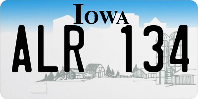 IA license plate ALR134