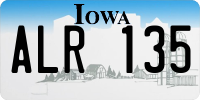 IA license plate ALR135