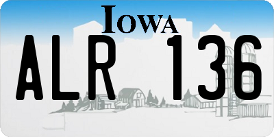 IA license plate ALR136