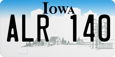 IA license plate ALR140