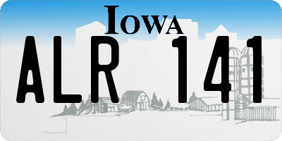 IA license plate ALR141