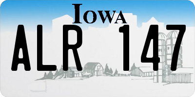 IA license plate ALR147