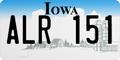 IA license plate ALR151