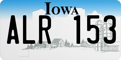 IA license plate ALR153