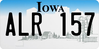 IA license plate ALR157