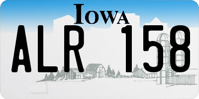IA license plate ALR158