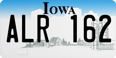 IA license plate ALR162
