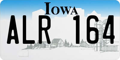 IA license plate ALR164
