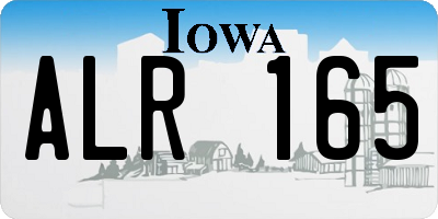 IA license plate ALR165