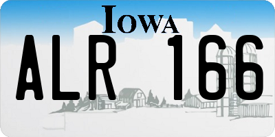 IA license plate ALR166