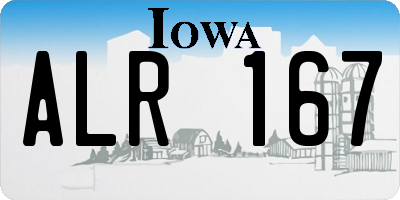 IA license plate ALR167
