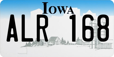 IA license plate ALR168