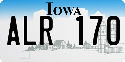 IA license plate ALR170
