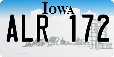 IA license plate ALR172