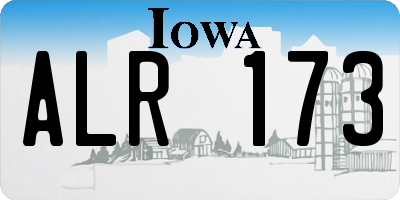 IA license plate ALR173
