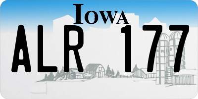 IA license plate ALR177
