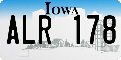 IA license plate ALR178