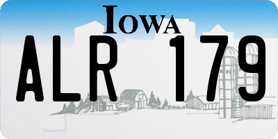 IA license plate ALR179
