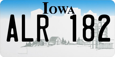 IA license plate ALR182