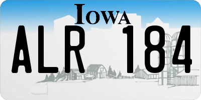 IA license plate ALR184