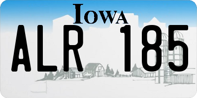 IA license plate ALR185