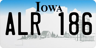 IA license plate ALR186