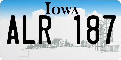 IA license plate ALR187
