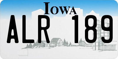 IA license plate ALR189