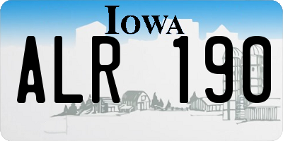 IA license plate ALR190