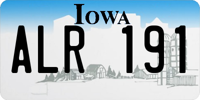 IA license plate ALR191