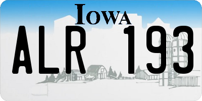IA license plate ALR193