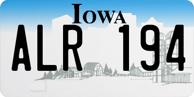 IA license plate ALR194