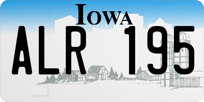 IA license plate ALR195