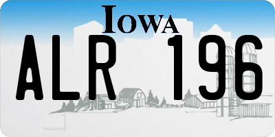 IA license plate ALR196