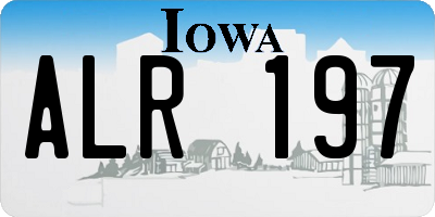 IA license plate ALR197