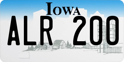 IA license plate ALR200